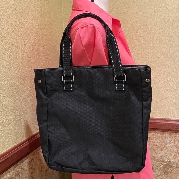 ROXY Nylon Handbag Black Military Stars Glitter Logo Adjustable Side Snaps Purse - Picture 2 of 10